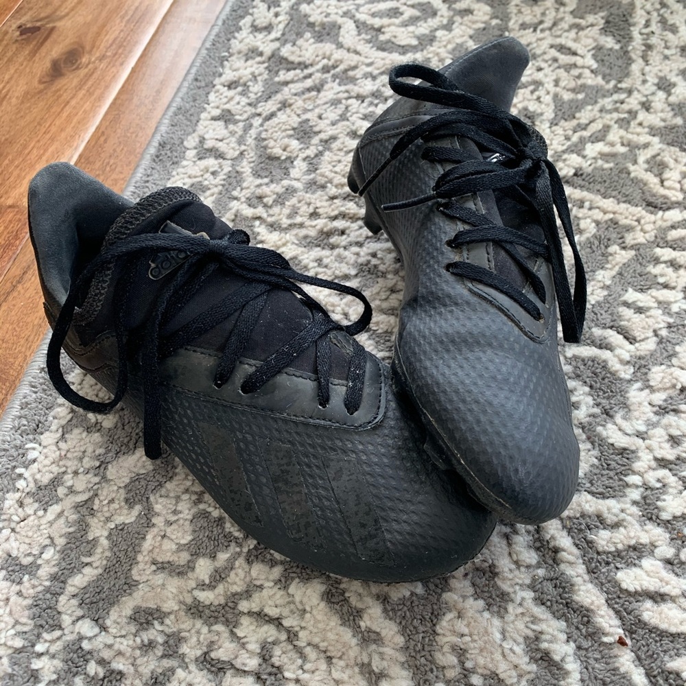 Kids Adidas Black Cleats